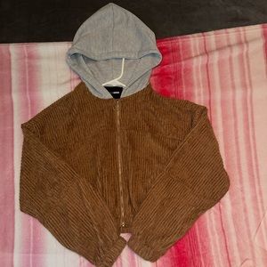 Fashion nova brown cropped jacket
